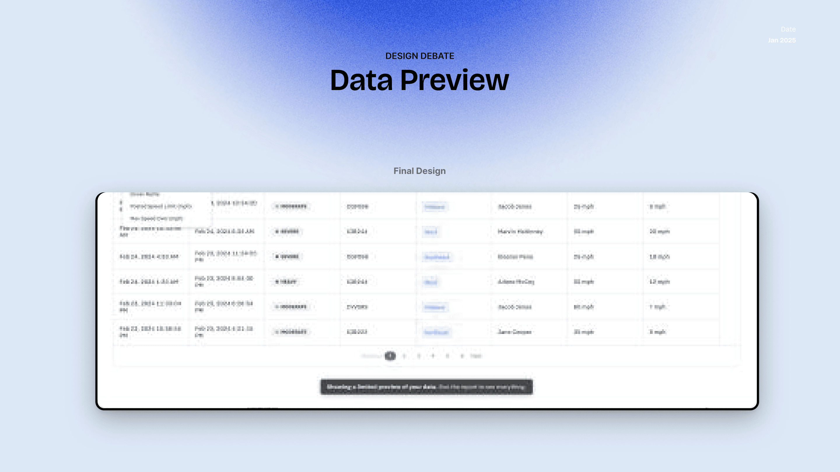 Samsara data preview showing limited live preview of report data with rows from real fleet data